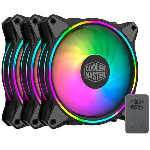 3 x Cooler Master MF120 Halo2 ARGB Fans - Black