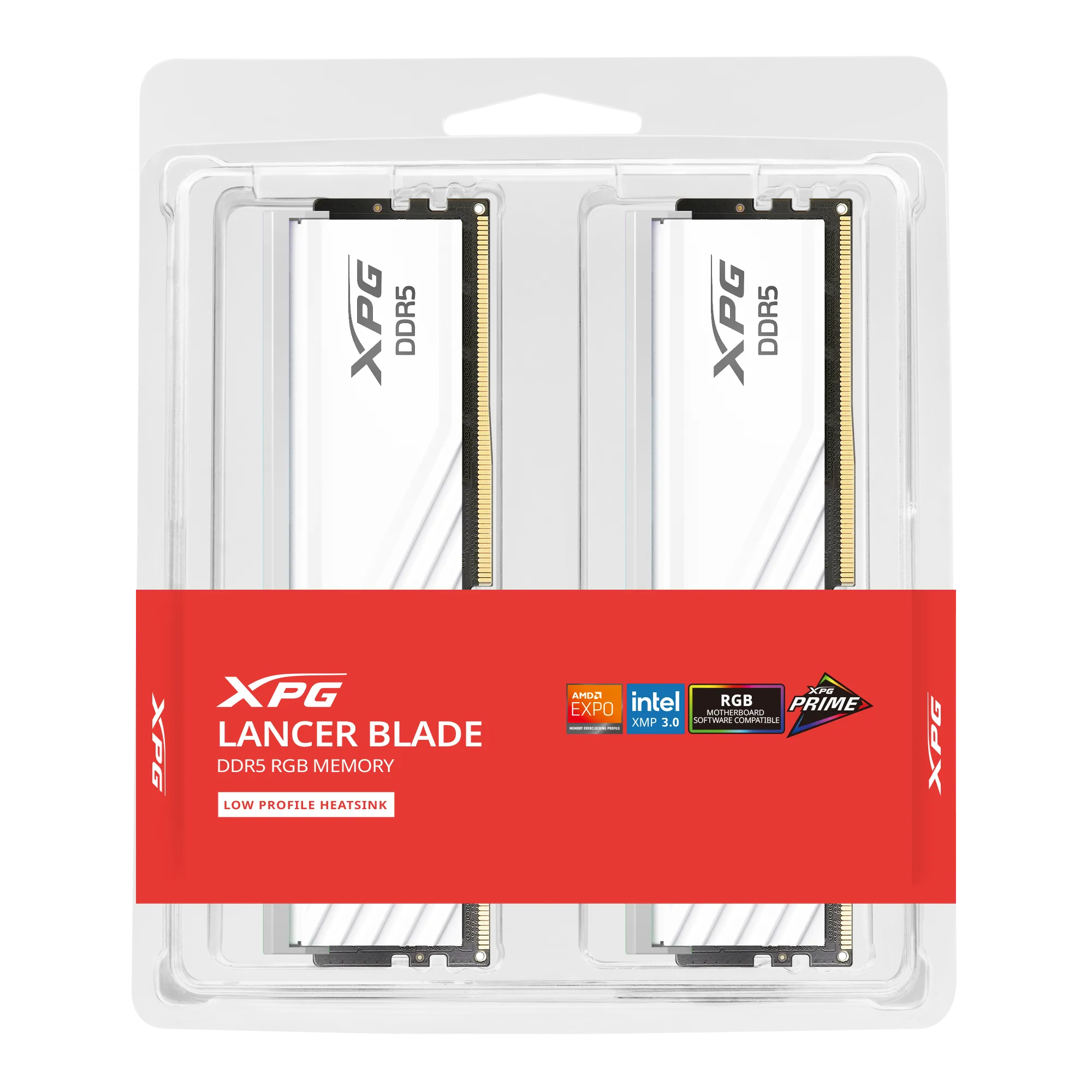 ADATA 32GB Kit (2x16GB) XPG LANCER BLADE RGB White 白色 AX5U6000C3016G-DTLABRWH DDR5 6000MHz Memory AMD EXPO & Intel XMP 3.0 (RM-LBRD32W)