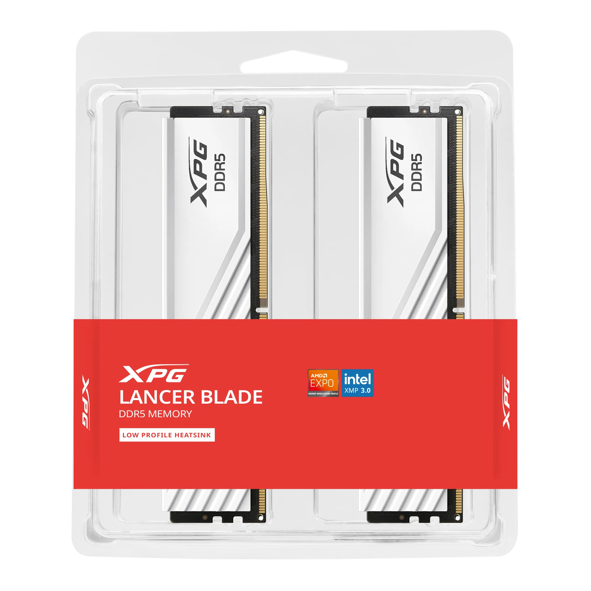 ADATA 32GB Kit (2x16GB) XPG LANCER BLADE White 白色 AX5U5600C4616G-DTLABWH DDR5 5600MHz Memory AMD EXPO & Intel XMP 3.0 (RM-LBC32W)