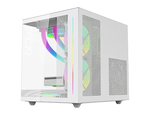 AITC KINGSMAN GAMING Lucid V900 白色 側透Micro-ATX Case 跟3把ARGB Case Fan