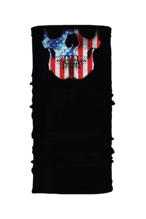 American Flag Skull Tube