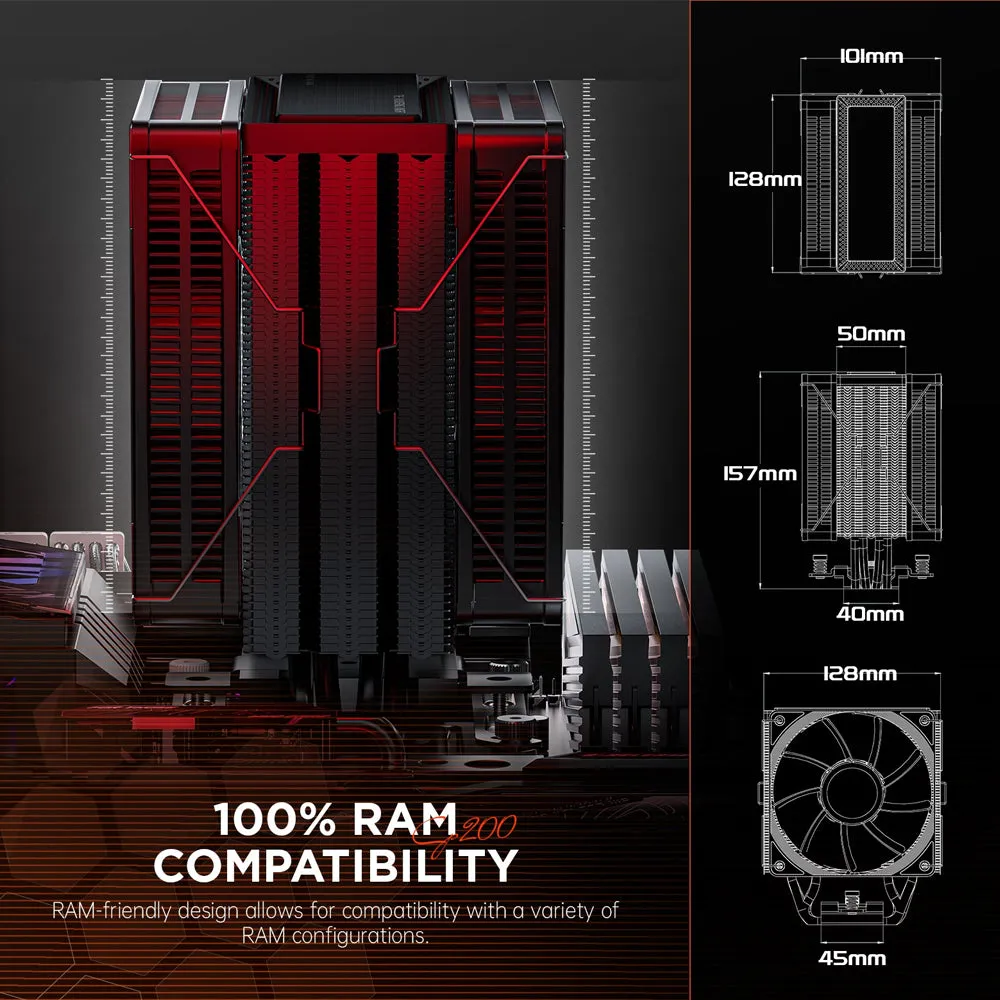 AsiaHorse CPU Cooler CP200 Black