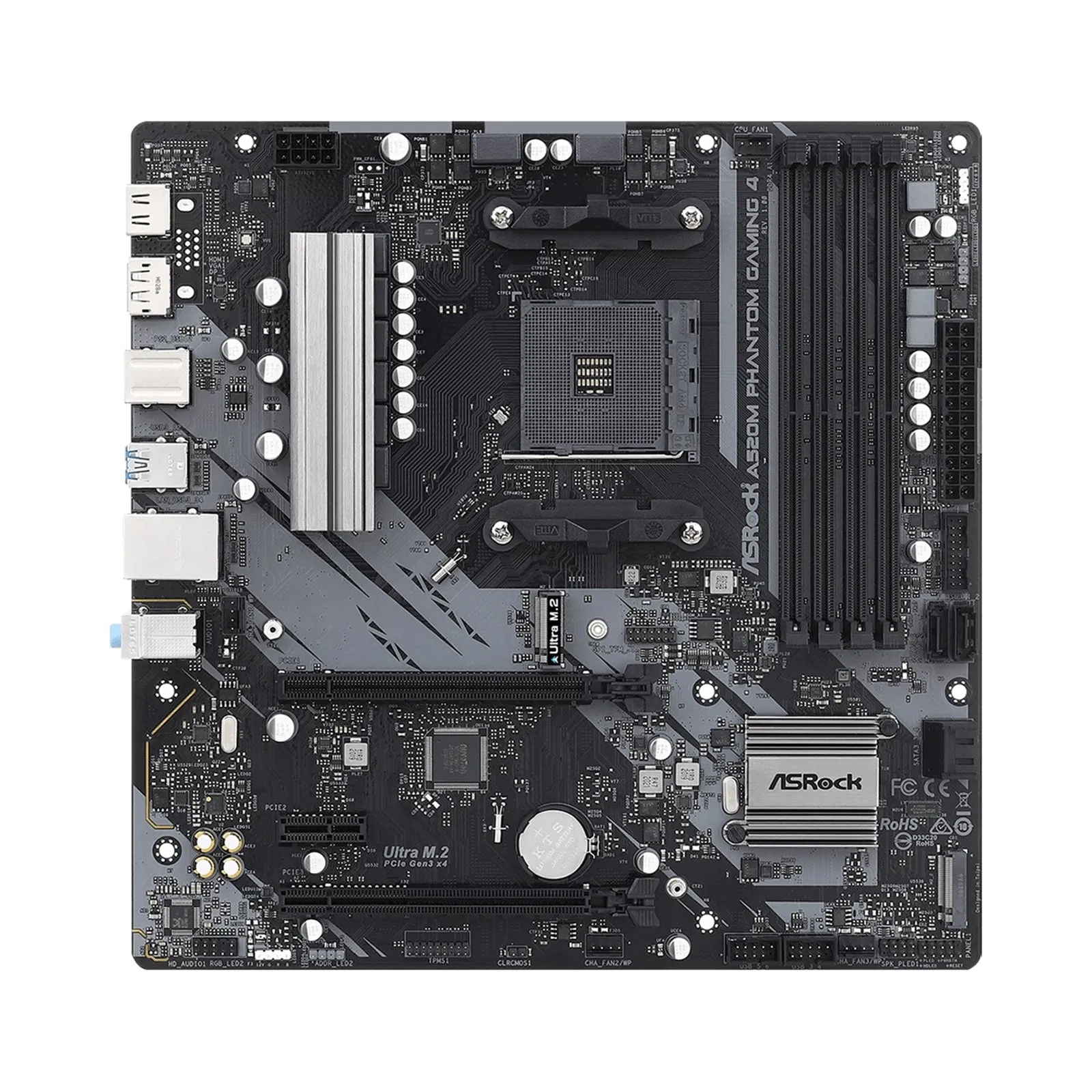 Asrock B550M PHANTOM GAMING 4, AMD B550, AM4, Micro ATX, 4 DDR4, HDMI, DP, XFire, PCIe4, M.2