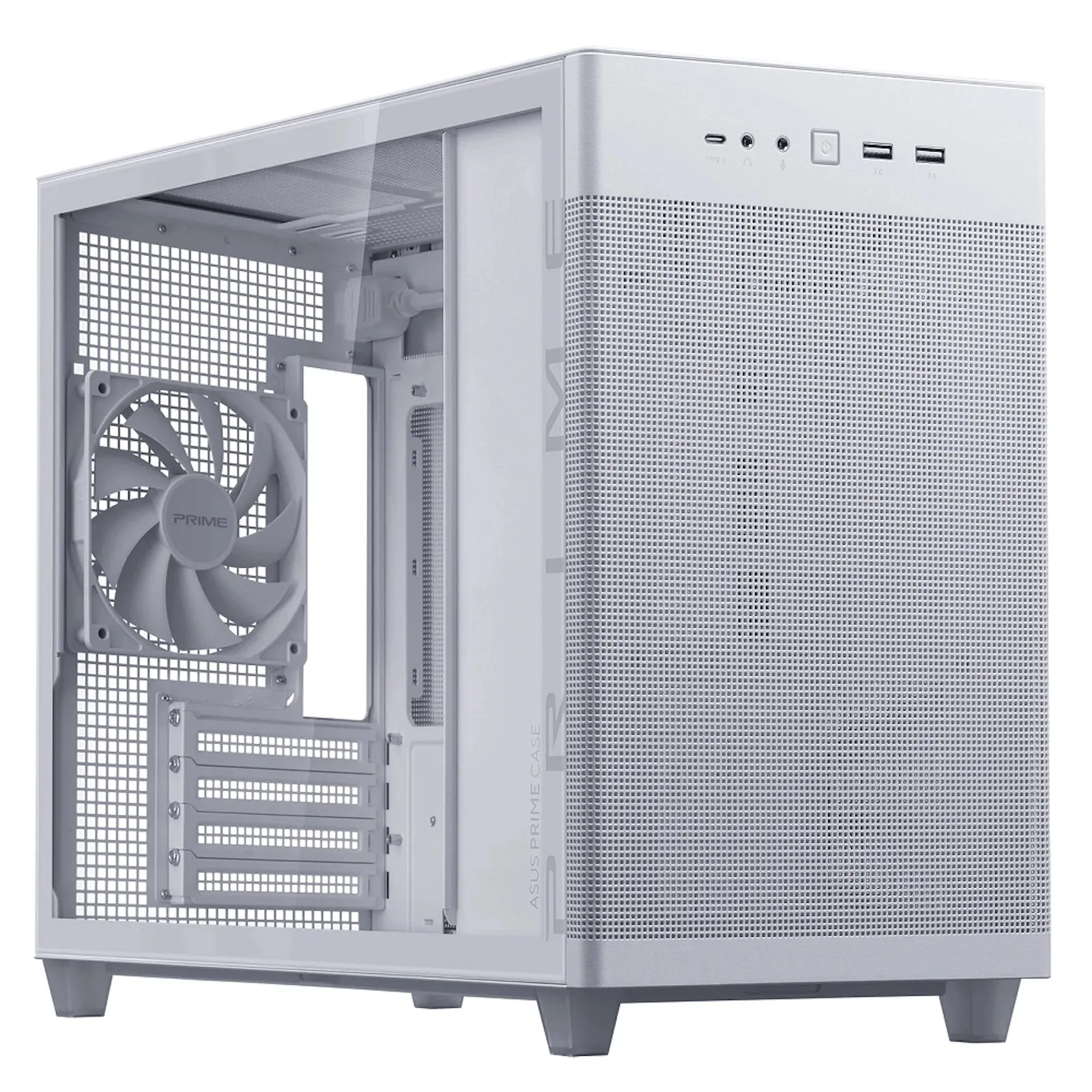 Asus Prime AP201 Tempered Glass White MicroATX Case