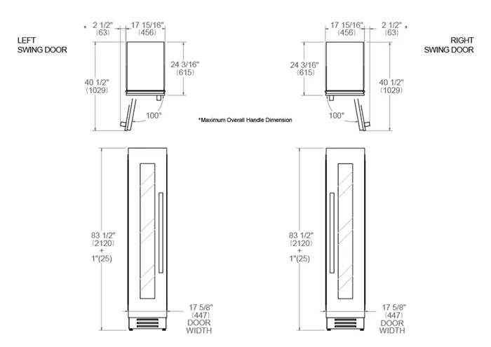 Bertazzoni 18 inch Left Swing Door Stainless Steel Built-in Wine Cellar REF18WCPIXL/23