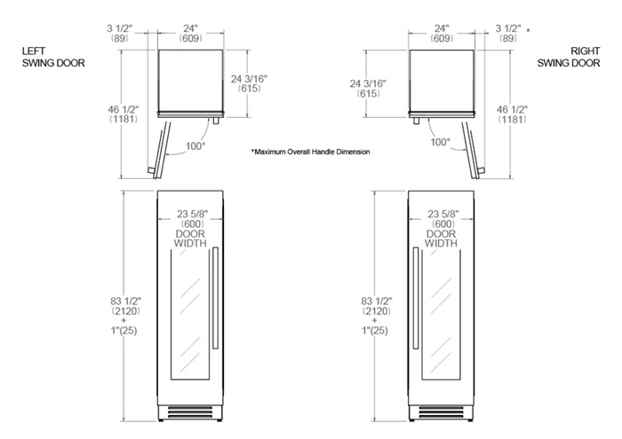 Bertazzoni 24 inch Right Door Built-in Wine Cellar REF24WCPIXR/23