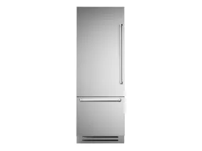 Bertazzoni 30 inch Right Door Stainless Steel Built-In Bottom Mount Refrigerator REF30BMBIXLT