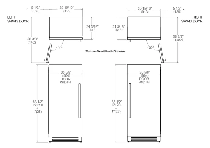 Bertazzoni 36 inch Left Door Stainless Steel Built-in Refrigerator REF36RCPIXL/23