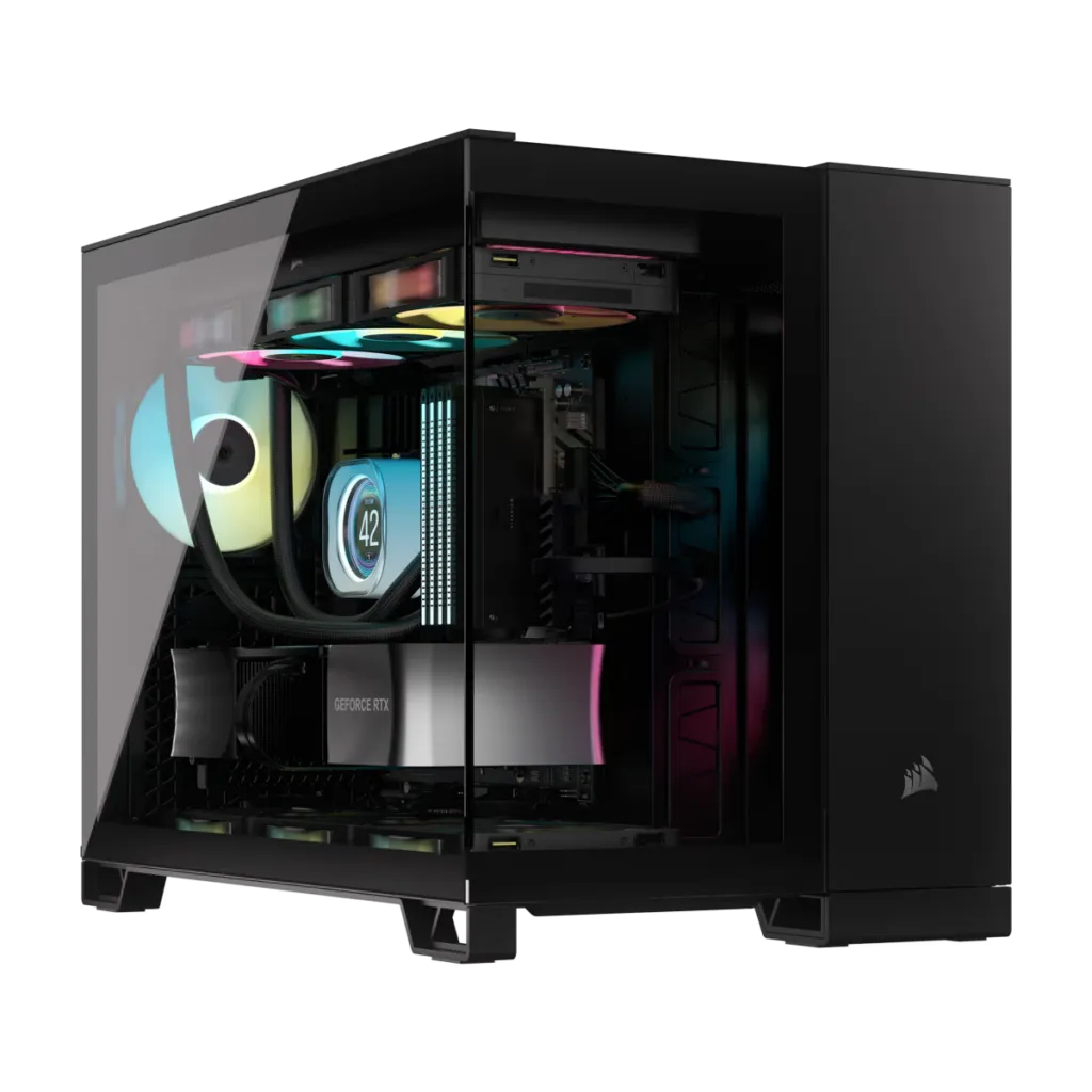 Corsair 2500X Mid-Tower Dual Chamber Black 黑色無立柱全景 Mid-Tower PC Case CC-9011265-WW