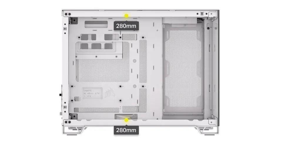 Corsair 2500X Mid-Tower Dual Chamber White 白色無立柱全景 Mid-Tower PC Case CC-9011266-WW