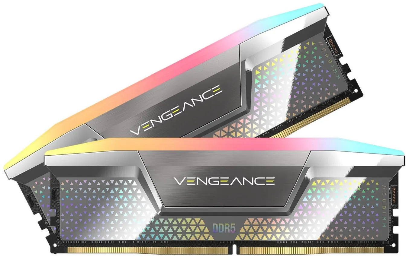 CORSAIR 48GB Kit (2x24GB) VENGEANCE RGB CUDIMM CMHC48GX5M2X8200C40 DDR5 8200MHz Memory