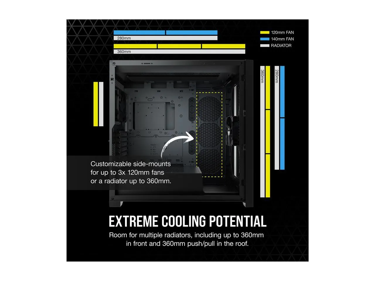 CORSAIR 5000D AIRFLOW Black 黑色 Tempered Glass ATX Case CC-9011210-WW