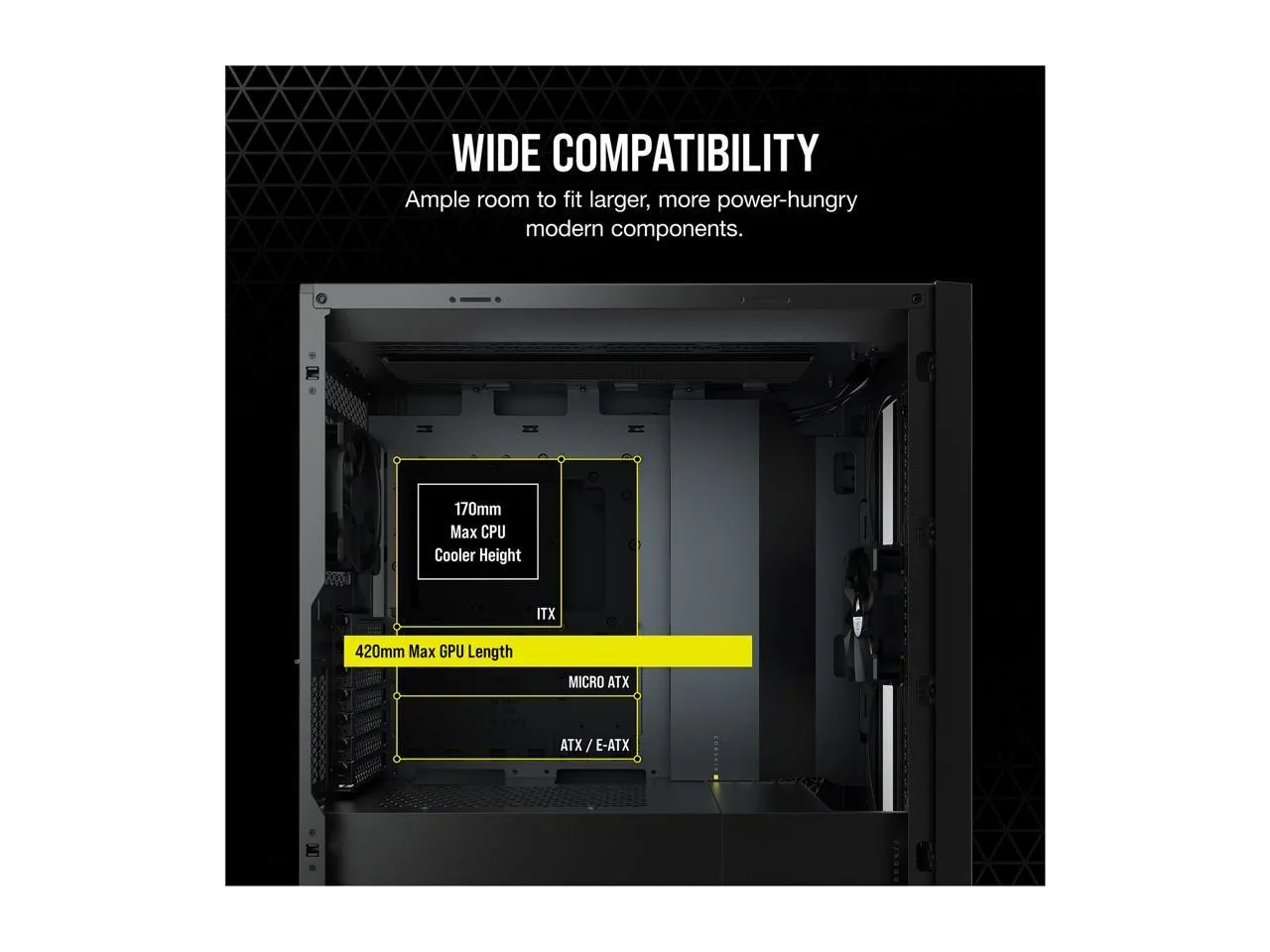 CORSAIR 5000D AIRFLOW Black 黑色 Tempered Glass ATX Case CC-9011210-WW