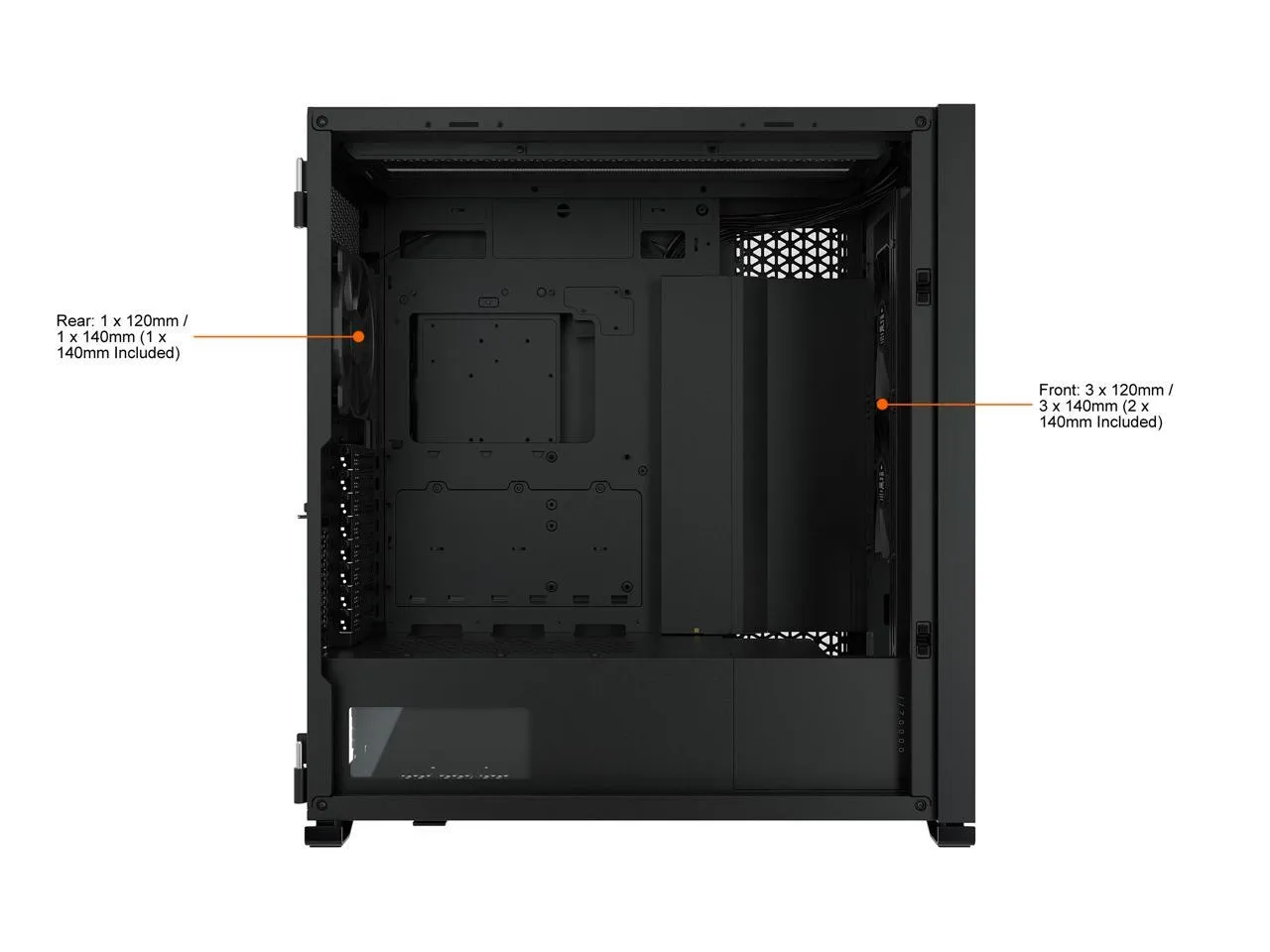 CORSAIR 7000D AIRFLOW Black 黑色 Tempered Glass ATX Case CC-9011218-WW