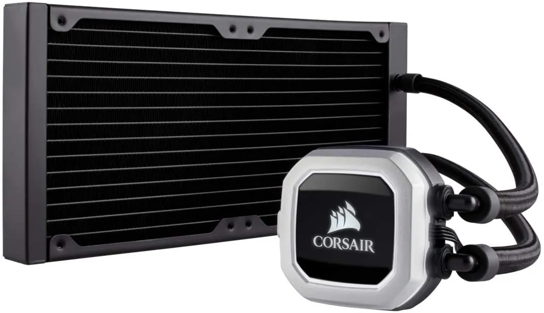 Corsair H115i PRO RGB water cooling, two ML140 fans, advanced software control of RGB lighting and fan speed, zero RPM fan mode, Black