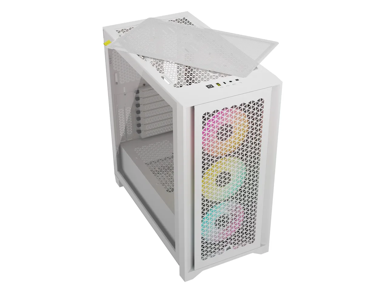 CORSAIR iCUE 4000D RGB AIRFLOW Mid-Tower Case White with 3x AF120 RGB ELITE Fans (CC-9011241-WW)