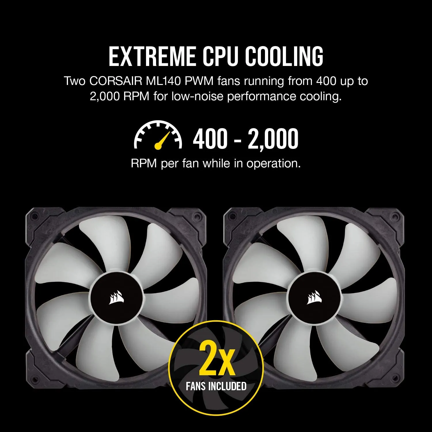 Corsair iCUE H115i PRO XT RGB Liquid CPU Cooler (280mm Radiator, Two 140mm Corsair ML Series PWM Fans, 400 to 2,000 RPM, Advanced RGB Lighting) Black