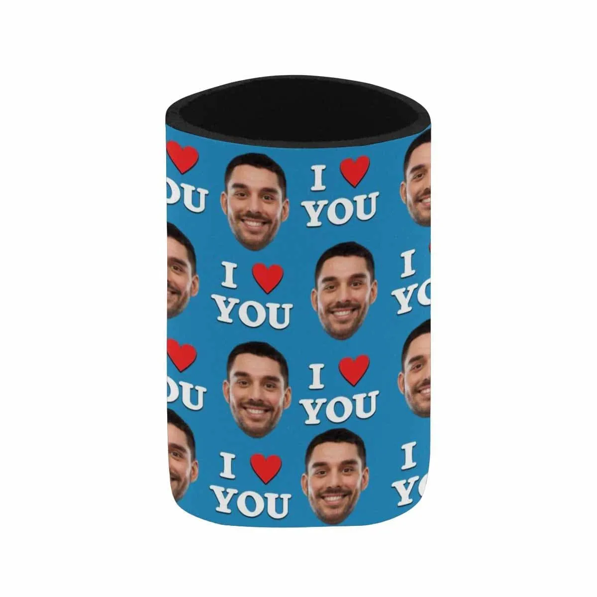 Custom Can Cooler With Boyfriend face Personalized I Love You Neoprene Koozies Non Slip for Beer Cans and Bottles