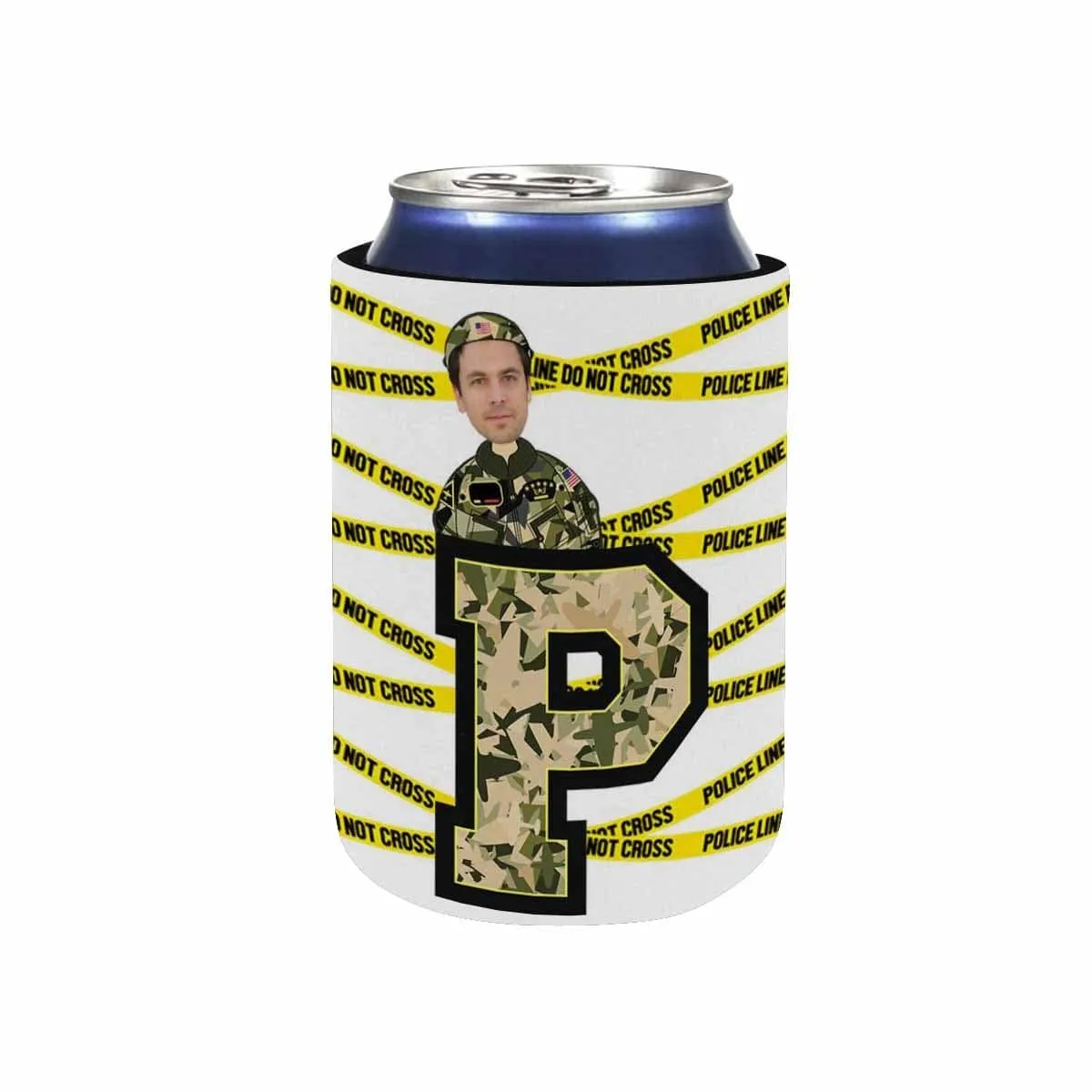 Custom Can Cooler With Boyfriend face Personalized Police Neoprene Koozies Non Slip for Beer Cans and Bottles