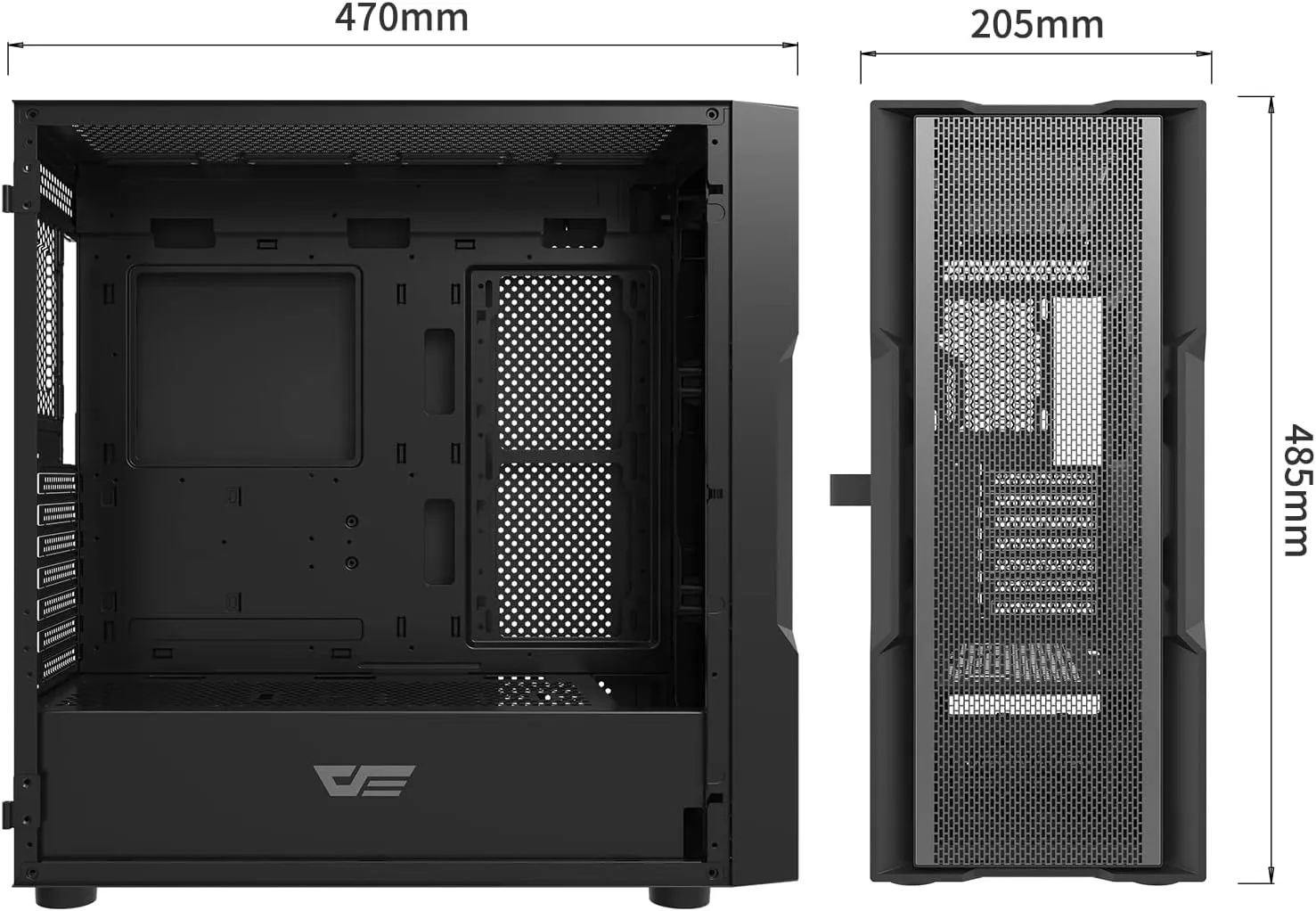 Darkflash Casing DK431 MESH BLACK WITH FANS