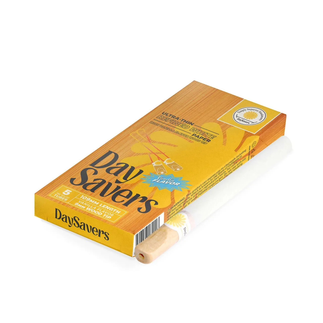 DaySavers 109mm Pre-Roll Tubes w/ Natural Tip - Pack of 5