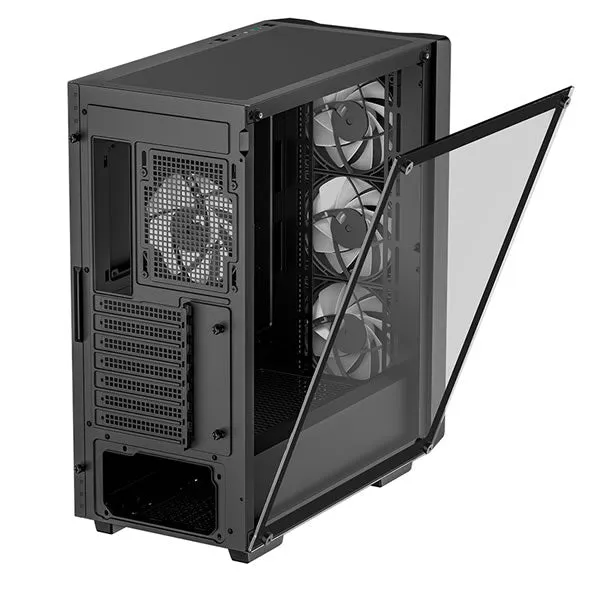 DeepCool CC560 ARGB V2 E-ATX Mid-Tower Case With Full-Sized Tempered Glass Window - Black