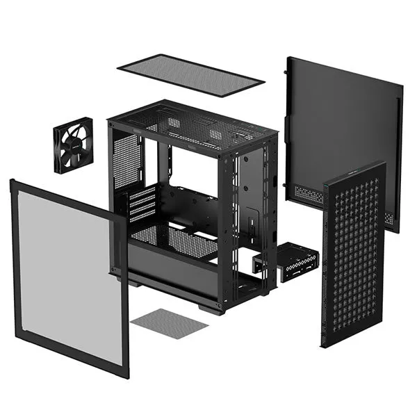 DeepCool CH370 Micro ATX Adjustable Front Mesh Design Tower Case - Black