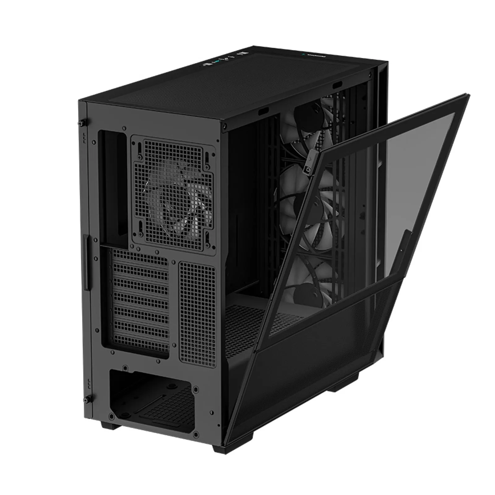 DeepCool CH560 Micro ATX Case with Tempered Glass Side Panel, 1 x USB 3.0, 7 x Expansion Slots with support for a 360mm Radiator and up to 9x 120mm Fans, Black