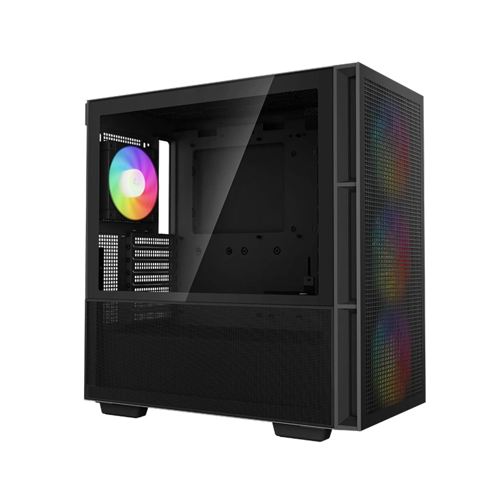 DeepCool CH560 Micro ATX Case with Tempered Glass Side Panel, 1 x USB 3.0, 7 x Expansion Slots with support for a 360mm Radiator and up to 9x 120mm Fans, Black