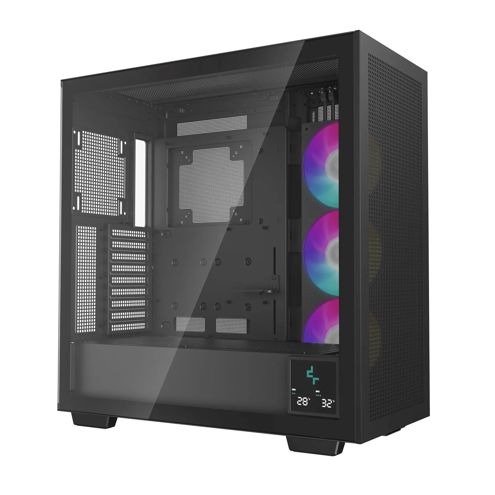 DeepCool Morpheus Case, Gaming, Black, Full Tower, 4 x USB 3.0 / 1 x USB Type-C, Tempered Glass Side Window Panel, 1x 420mm ARGB side fan, Mini-ITX / M-ATX / ATX / E-ATX