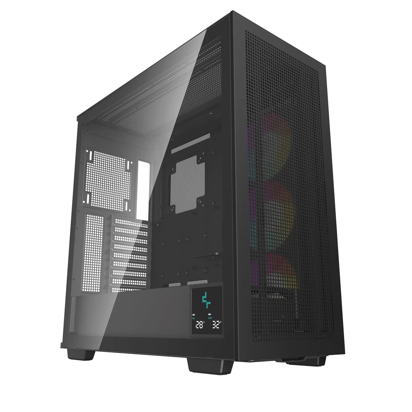 DeepCool Morpheus Case, Gaming, Black, Full Tower, 4 x USB 3.0 / 1 x USB Type-C, Tempered Glass Side Window Panel, 1x 420mm ARGB side fan, Mini-ITX / M-ATX / ATX / E-ATX