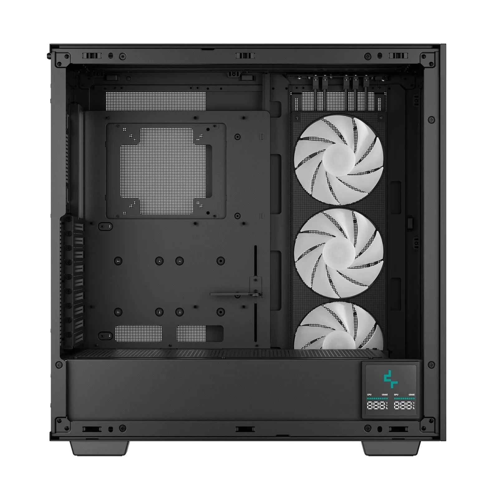 DeepCool Morpheus Case, Gaming, Black, Full Tower, 4 x USB 3.0 / 1 x USB Type-C, Tempered Glass Side Window Panel, 1x 420mm ARGB side fan, Mini-ITX / M-ATX / ATX / E-ATX