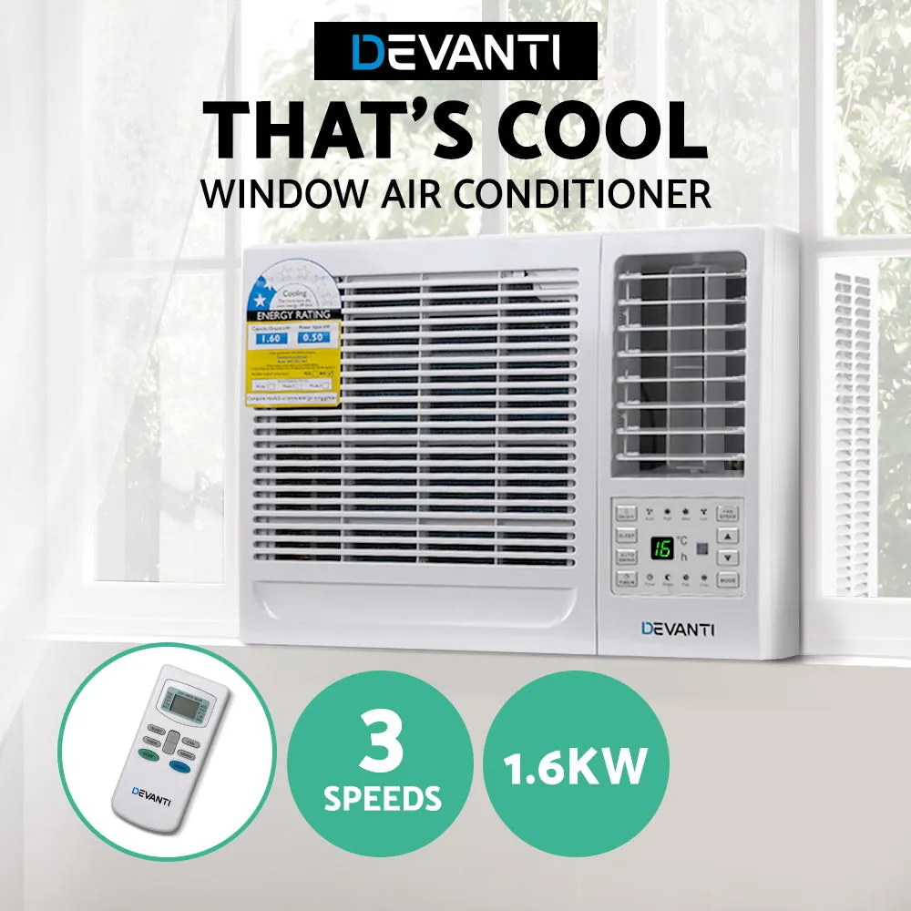 Energy-Efficient 1.6kW Window Air Conditioner with Remote - Devanti