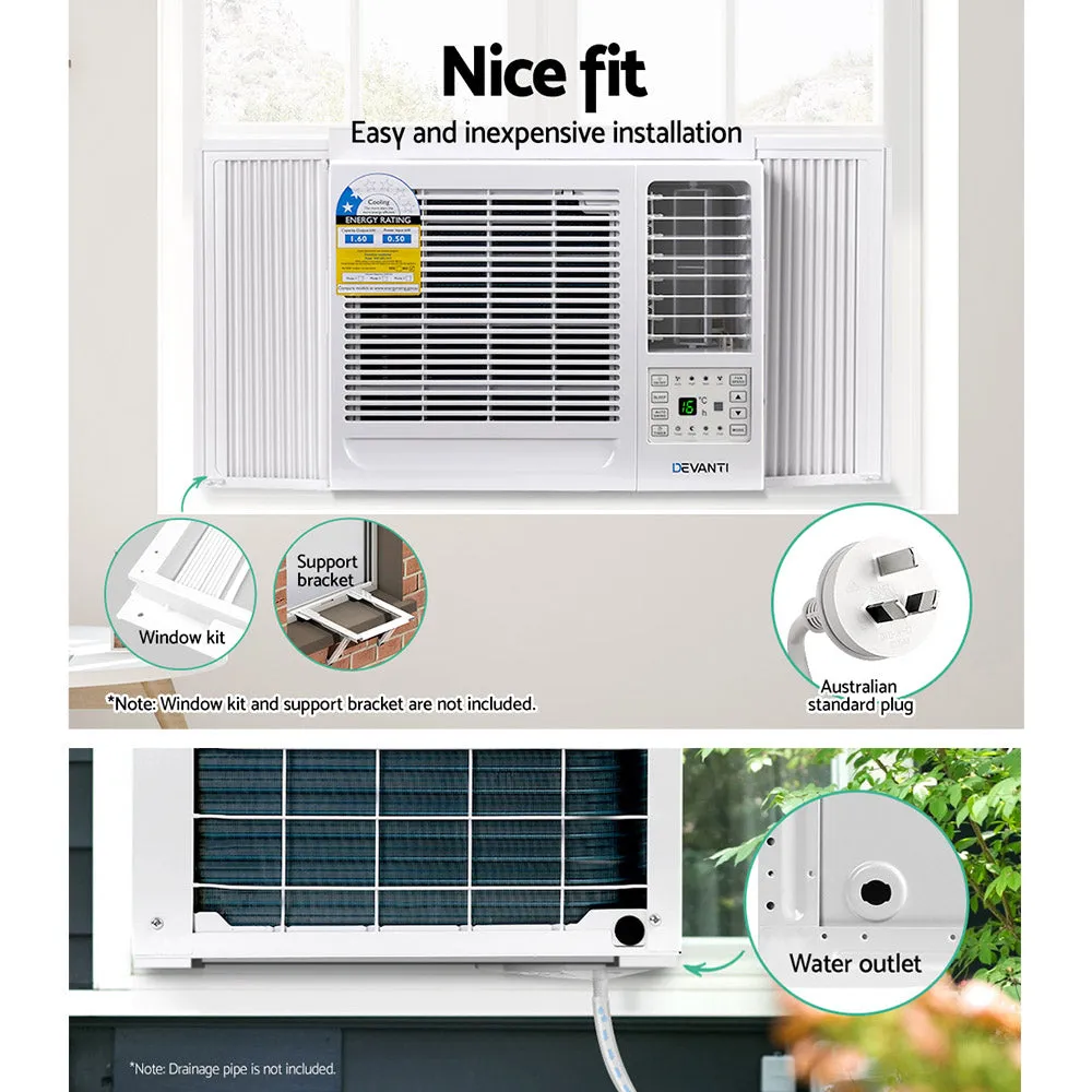 Energy-Efficient 1.6kW Window Air Conditioner with Remote - Devanti