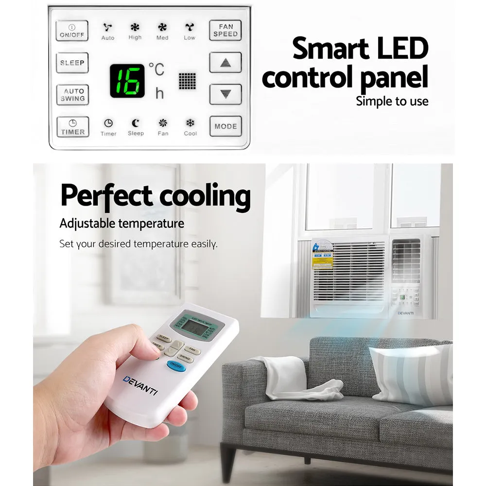 Energy-Efficient 1.6kW Window Air Conditioner with Remote - Devanti