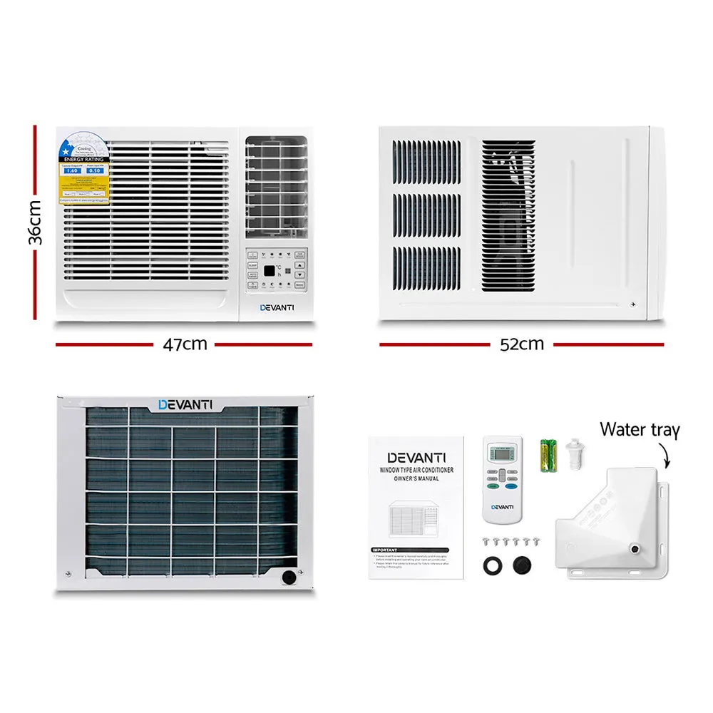 Energy-Efficient 1.6kW Window Air Conditioner with Remote - Devanti