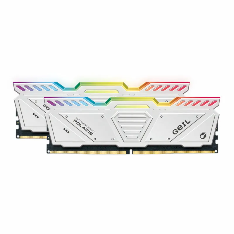 Geil Polaris Rgb 32B Kit(2X16Gb) 5200Mhz Ddr5 Desktop Gaming Memory-White