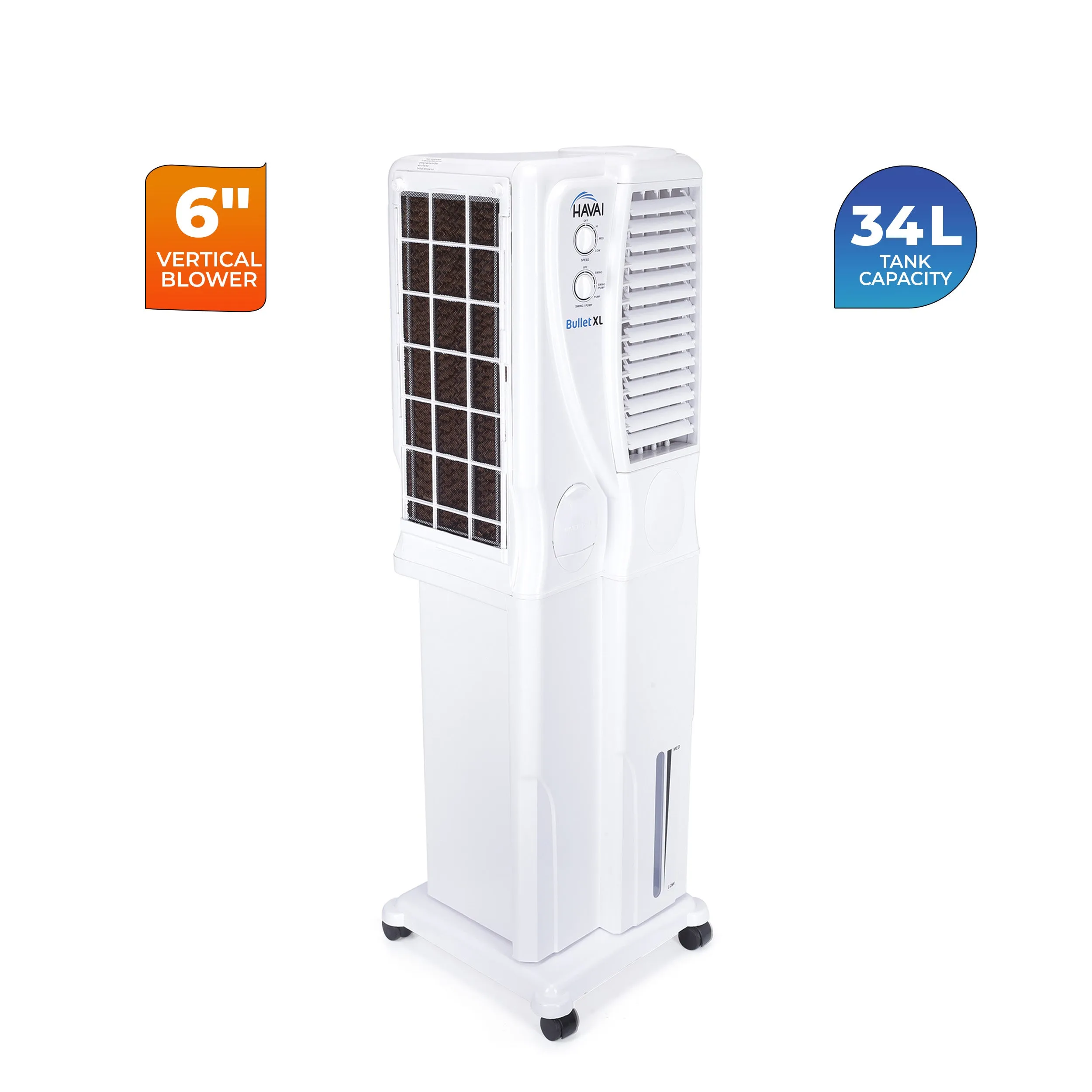 HAVAI Bullet XL Tower Air Cooler - 34 Liter, White