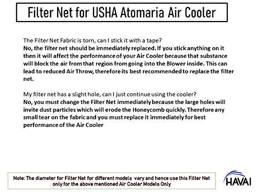 HAVAI Filter Net for USHA Atomaria 9 Litre Personal Cooler