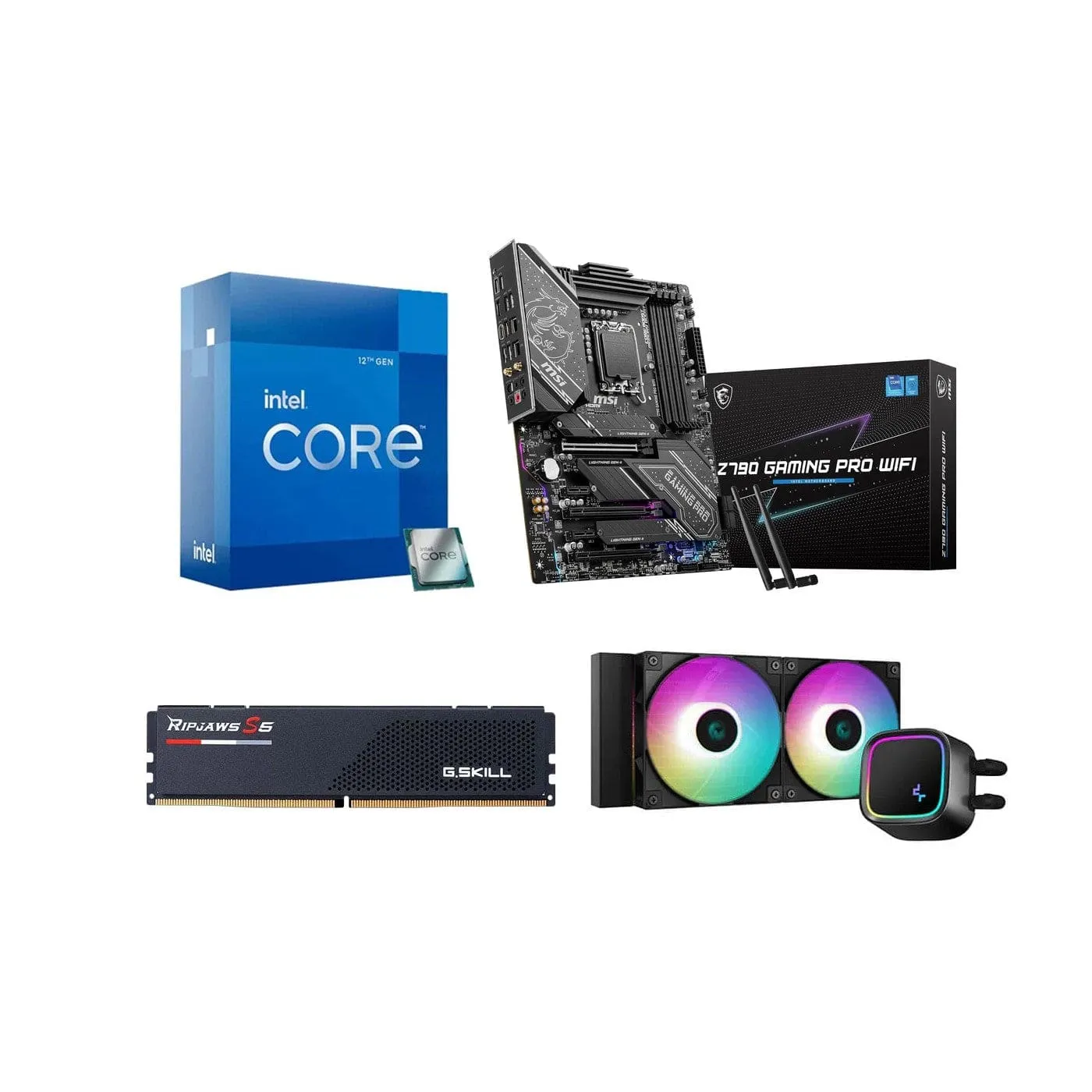 Intel 12th Gen Combo - Intel® Core™ i9-12900k Processor MSI Z790 Gaming Pro WiFi Motherboard Gskill 64 GB DDR5 5200MHz 32x2 Ram Deepcool LE520 240MM Aio Liquid Cooler