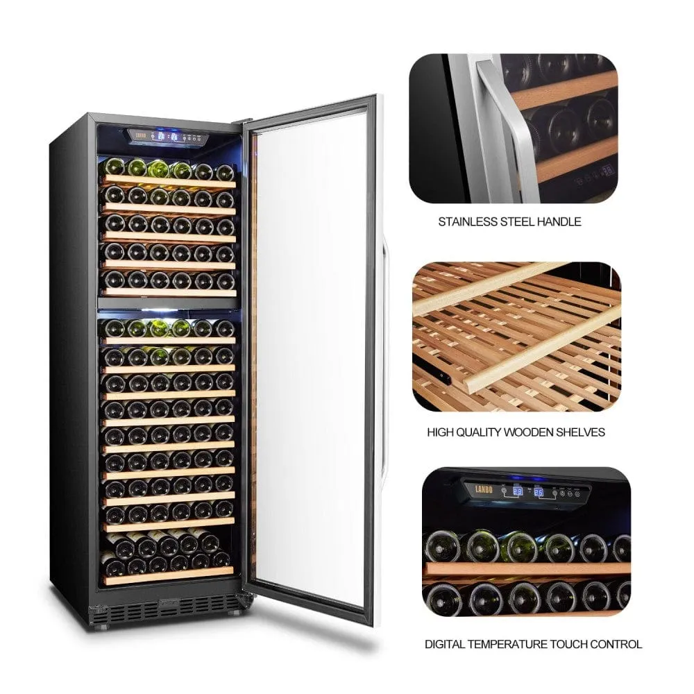 Lanbo 160 Bottles Dual Zone Stainless Steel Wine Coolers LW165D