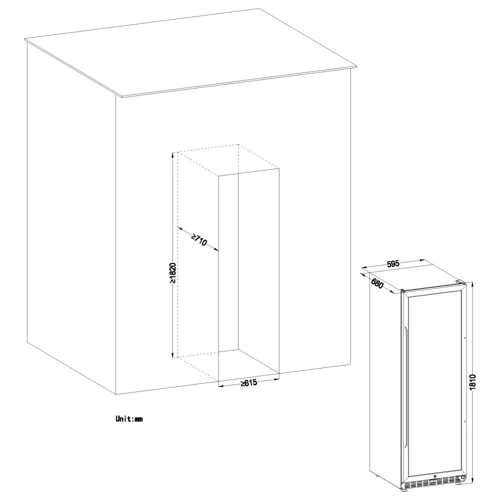 Lanbo 160 Bottles Dual Zone Stainless Steel Wine Coolers LW165D