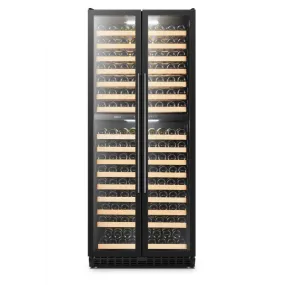 Lanbo 287 Bottles Dual Black French Door Wine Coolers LP328D