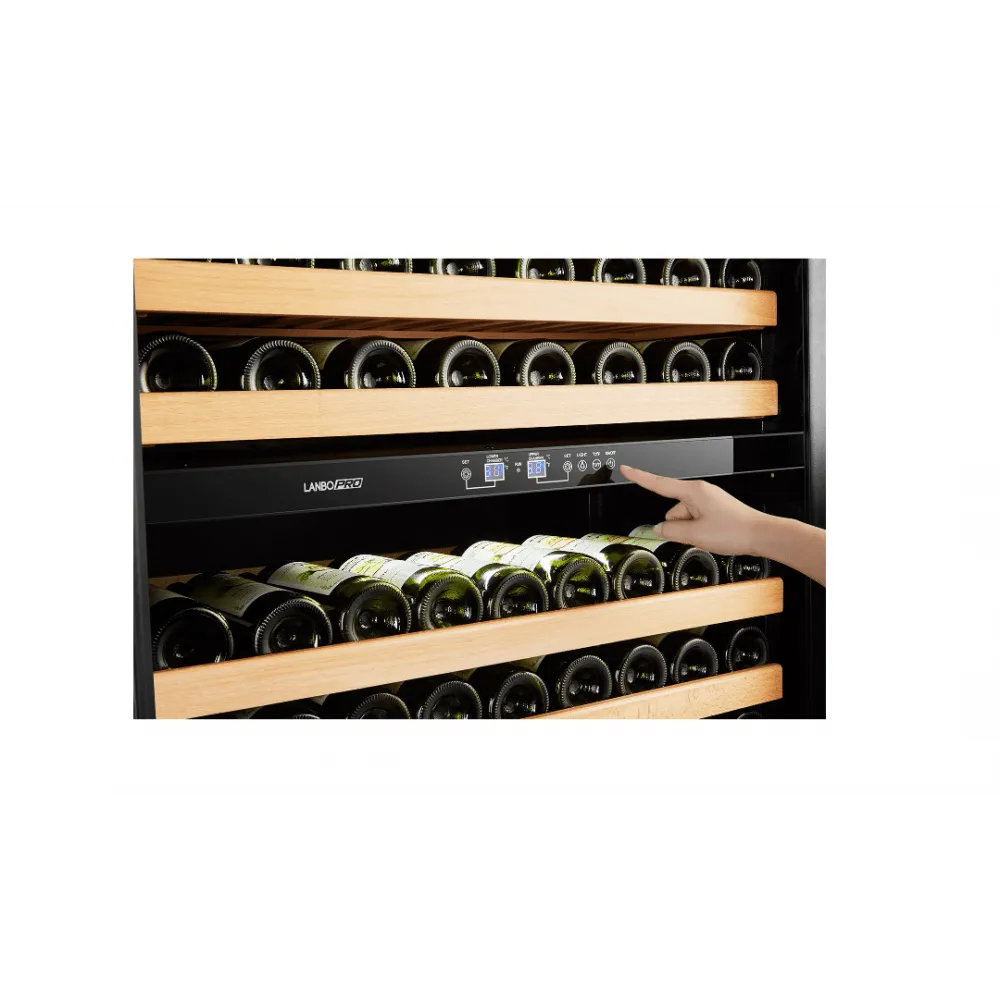 Lanbo 287 Bottles Dual Black French Door Wine Coolers LP328D