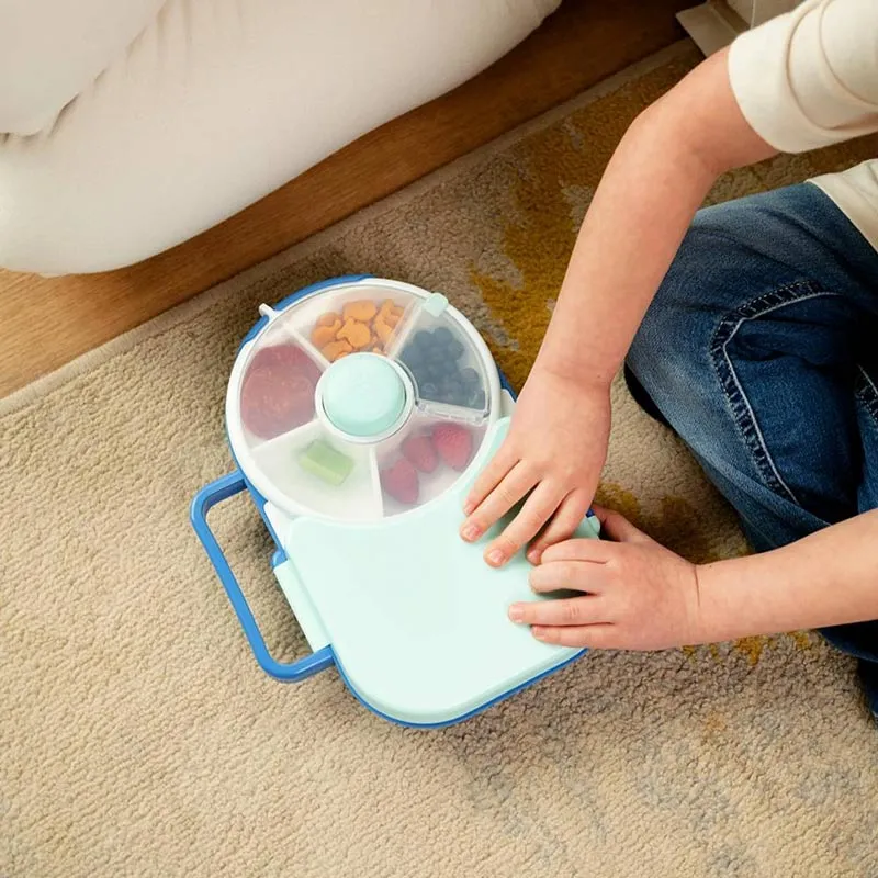 Lunchbox with Detachable Snack Spinner - Blueberry Blue