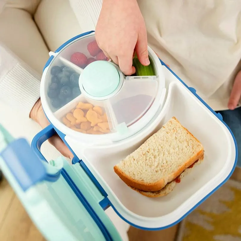 Lunchbox with Detachable Snack Spinner - Blueberry Blue