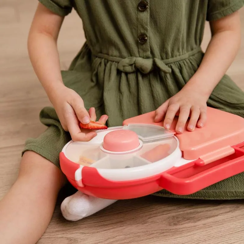 Lunchbox with Detachable Snack Spinner - Pink Watermelon