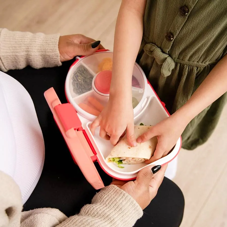 Lunchbox with Detachable Snack Spinner - Pink Watermelon