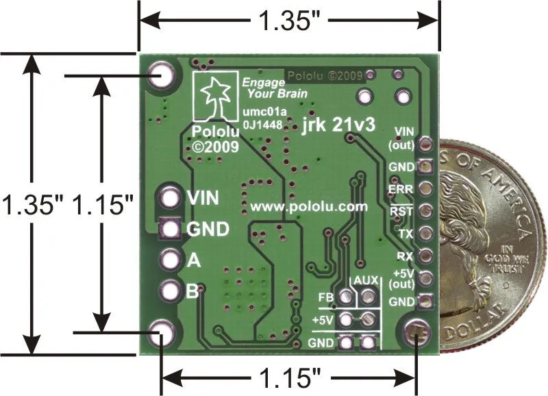 Pololu Jrk 21v3 USB Motor Controller with Feedback (Fully Assembled)