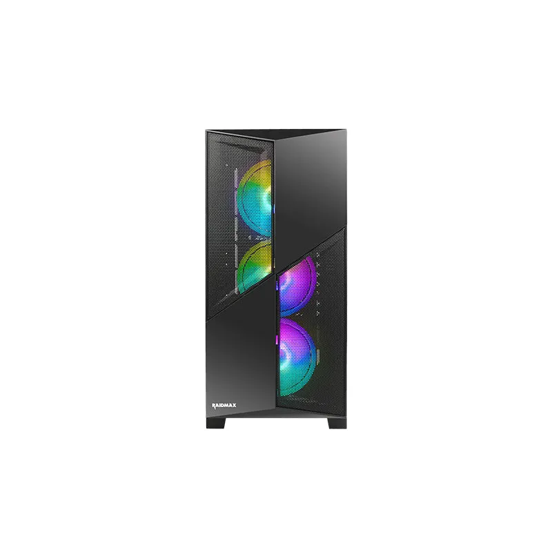 Raidmax X627Tbf Atx|Micro-Atx|Itx Argb Mid-Tower Gaming Chassis - Black